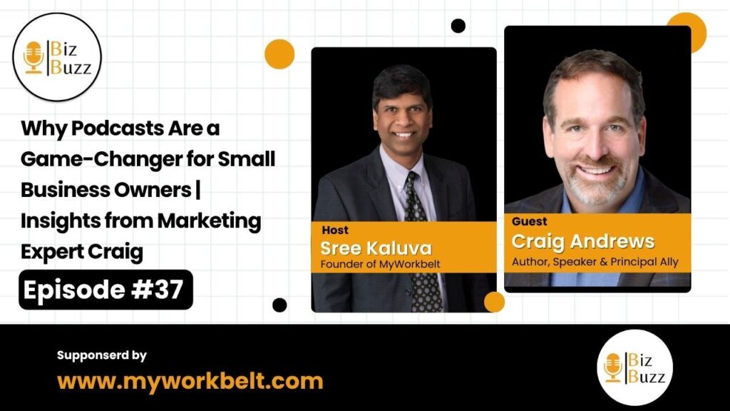 Sree from Biz Buzz interviewing Craig from Allies4me about podcasting for small business owners and brand growth.