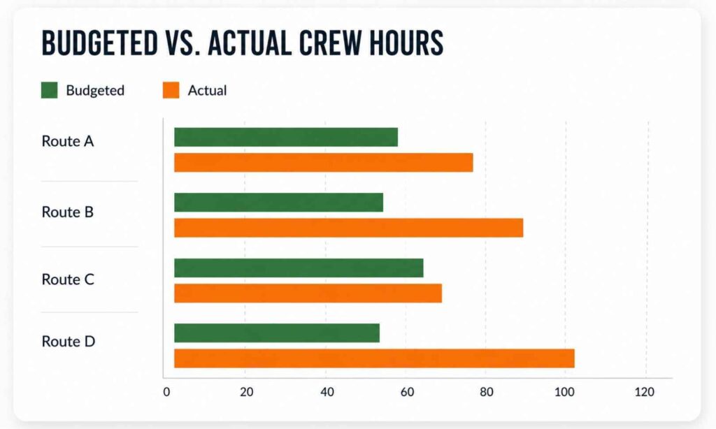 Crew Time Lost to Drive Time and Route Inefficiency 